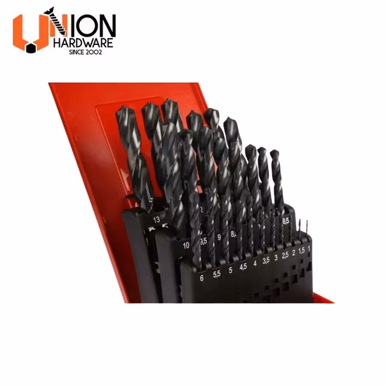 Set di punte da 25 pezzi in scatola trasparente Punta per metallo HSS completamente rettificata M2 o M35